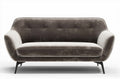 Bank van fluweel in grijs met afmetingen 180 x 85 x 75cm en metalen poten