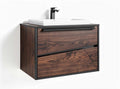 Wastafelonderkast met dubbele lades in donker hout met afmetingen 70 x 45 x 50cm