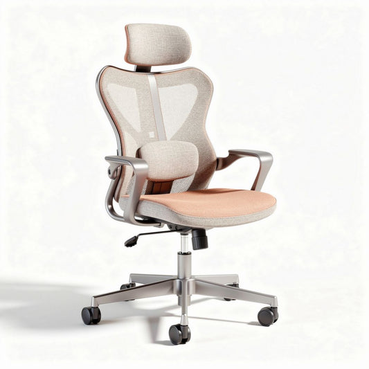 Ergonomische bureaustoel met verstelbare hoofdsteun en mesh bekleding 60 x 60 x 110cm