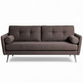 Tweed banken met kussens in bruin 200 x 80 x 85cm