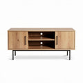 Houten tv-meubel met metalen poten en opbergruimte 120 x 40 x 50cm