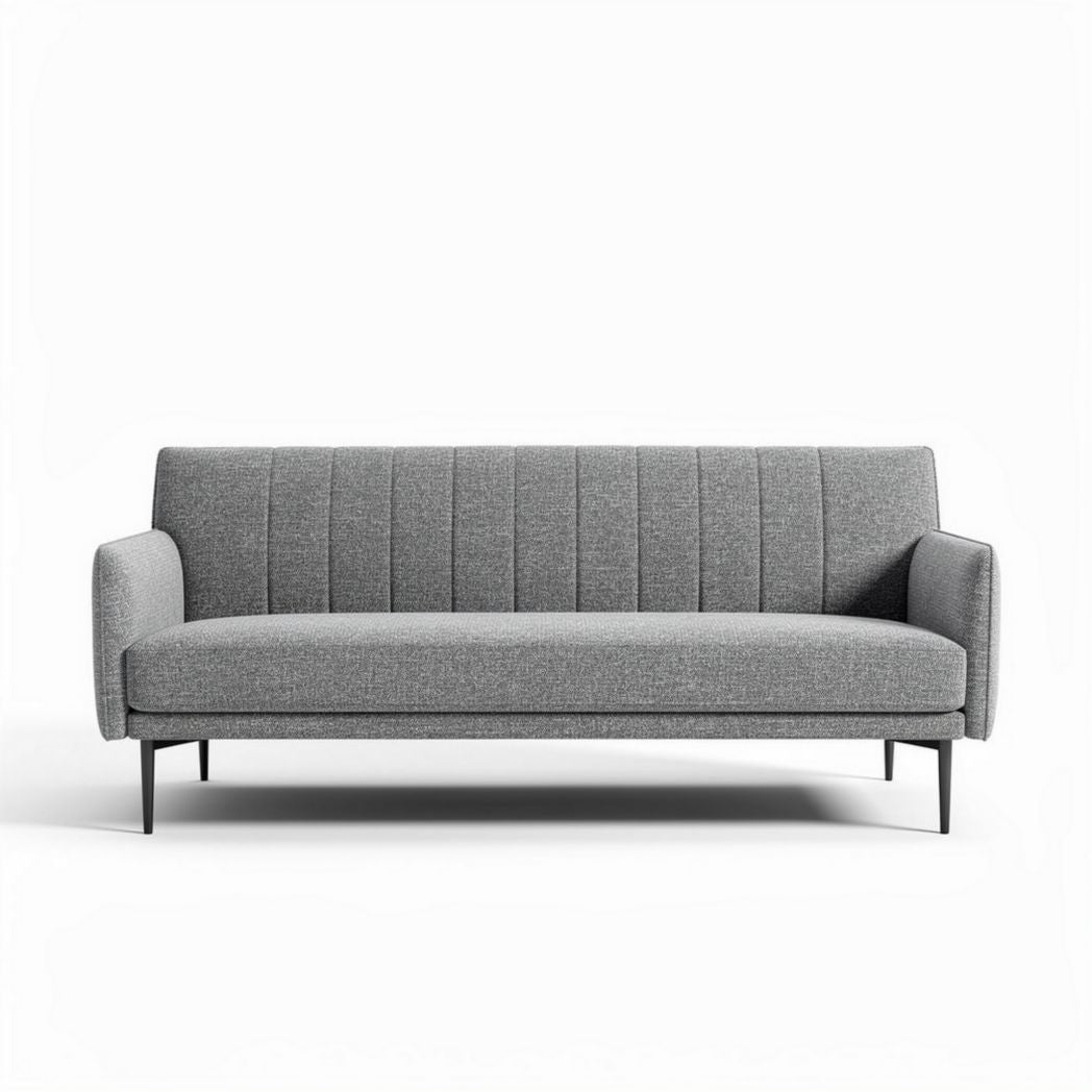 Grijze stoffen bank met metalen poten 200 x 80 x 75cm voor woonkamer
