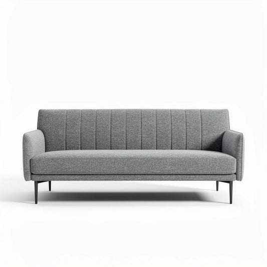Grijze stoffen bank met metalen poten 200 x 80 x 75cm voor woonkamer