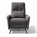 relaxfauteuil met verstelbare rugleuning en zwarte metalen basis 80 x 80 x 100cm