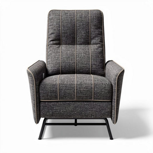 Relaxfauteuil met verstelbare rugleuning en zwarte metalen basis 80 x 80 x 100cm